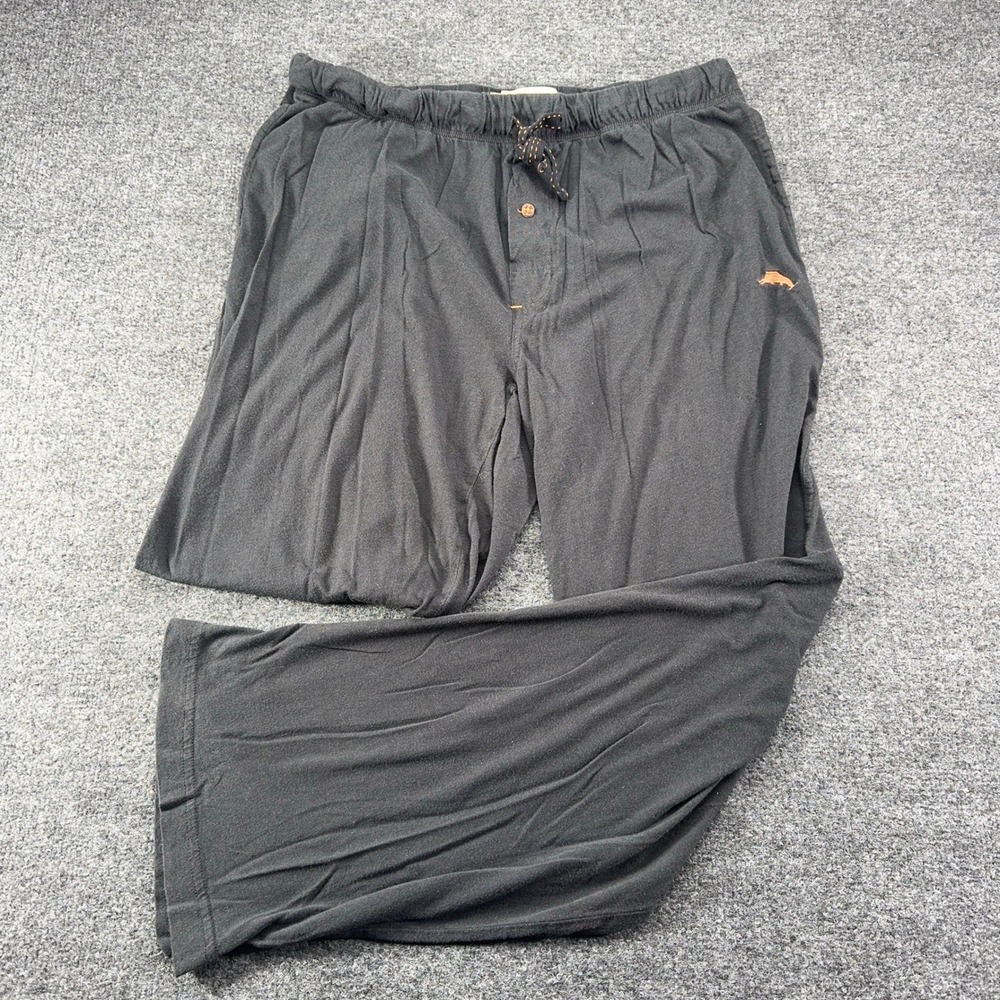 Tommy‎ Bahama Mens Large Black Cotton Modal Pajama Lounge Pants Marlin Logo